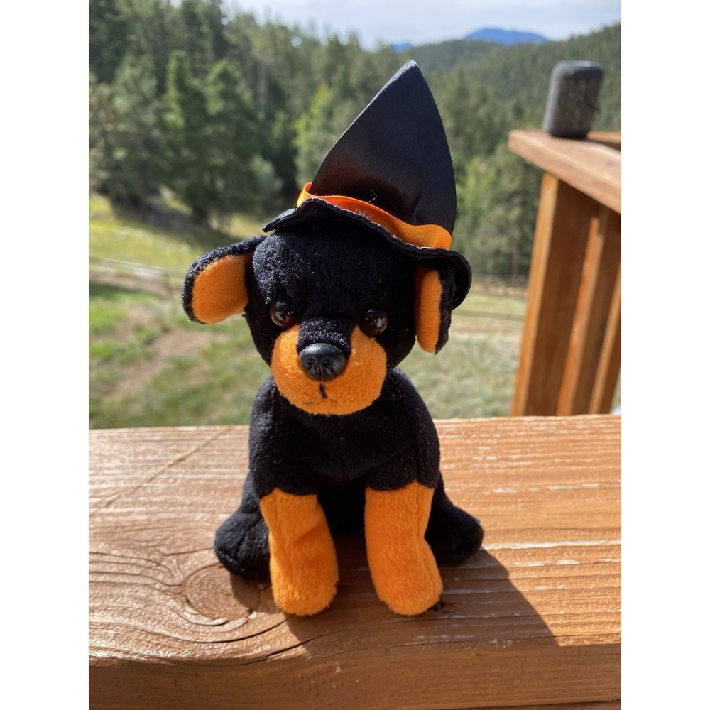 Beanie Babies Ty 2009 Halloween Alacazam Dog in Witch's Hat 7.5"